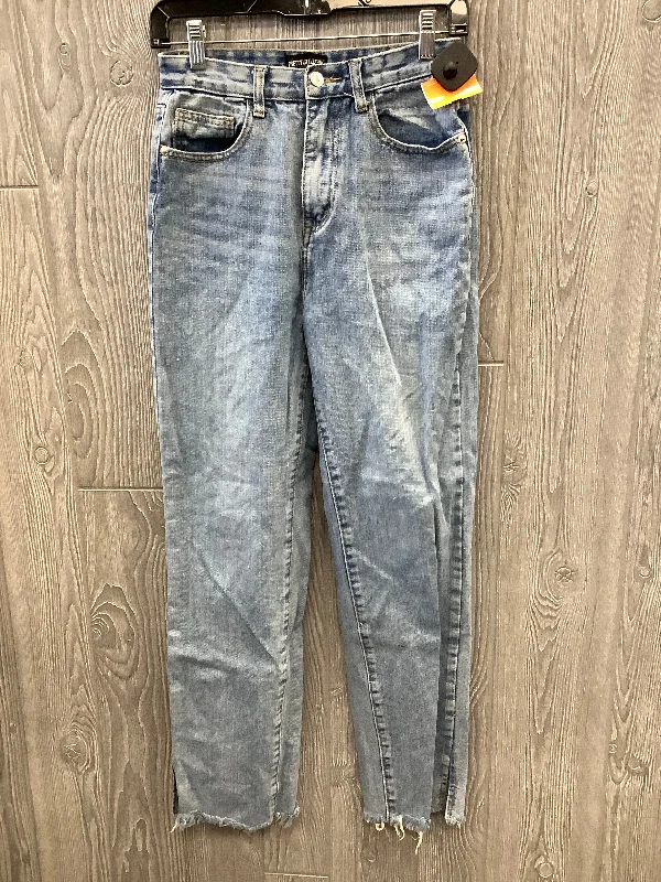 Jeans Straight By Pretty Little Thing In Blue Denim, Size: 4