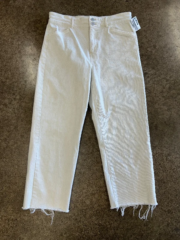 Jeans Cropped By Ann Taylor In Cream, Size: 8