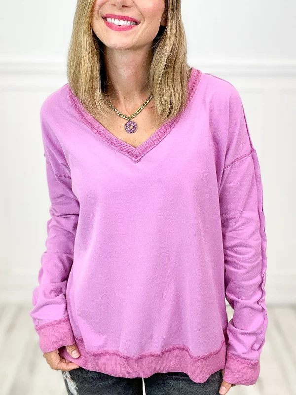 WASHED V-NECK SOFT LAYERING TOP