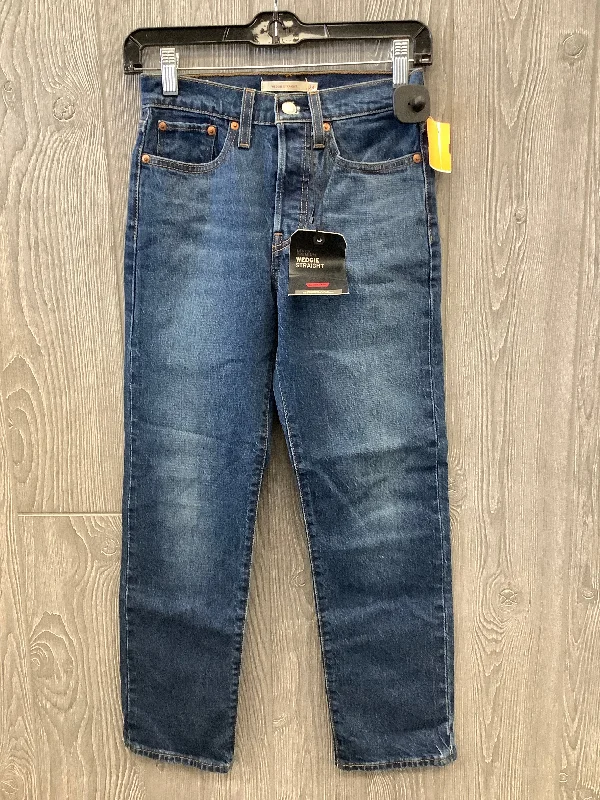 Jeans Straight By Levis In Blue Denim, Size: 0