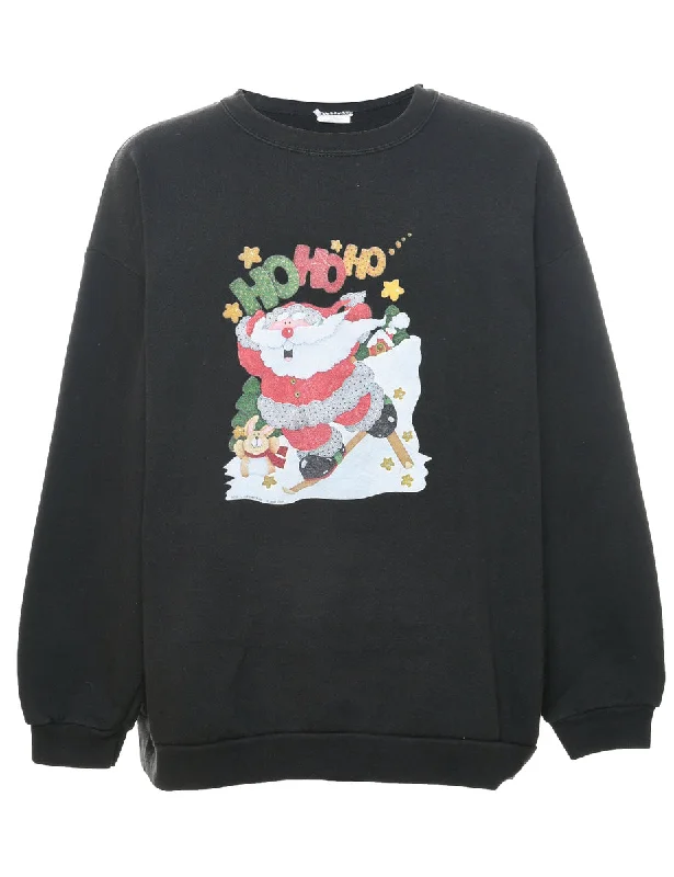 Santa Claus Christmas Sweatshirt - XL Bohemian Women's Free